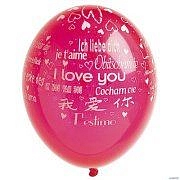 Balónky I LOVE YOU - 19 jazyků / PRODEJ KS - Valentýn